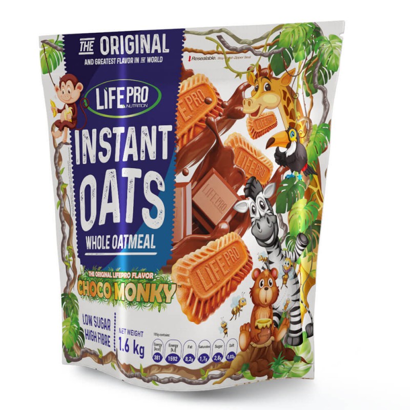 LIFE PRO HARINA AVENA 1.6KG CHOCO MONKY - 10+ Nutrición