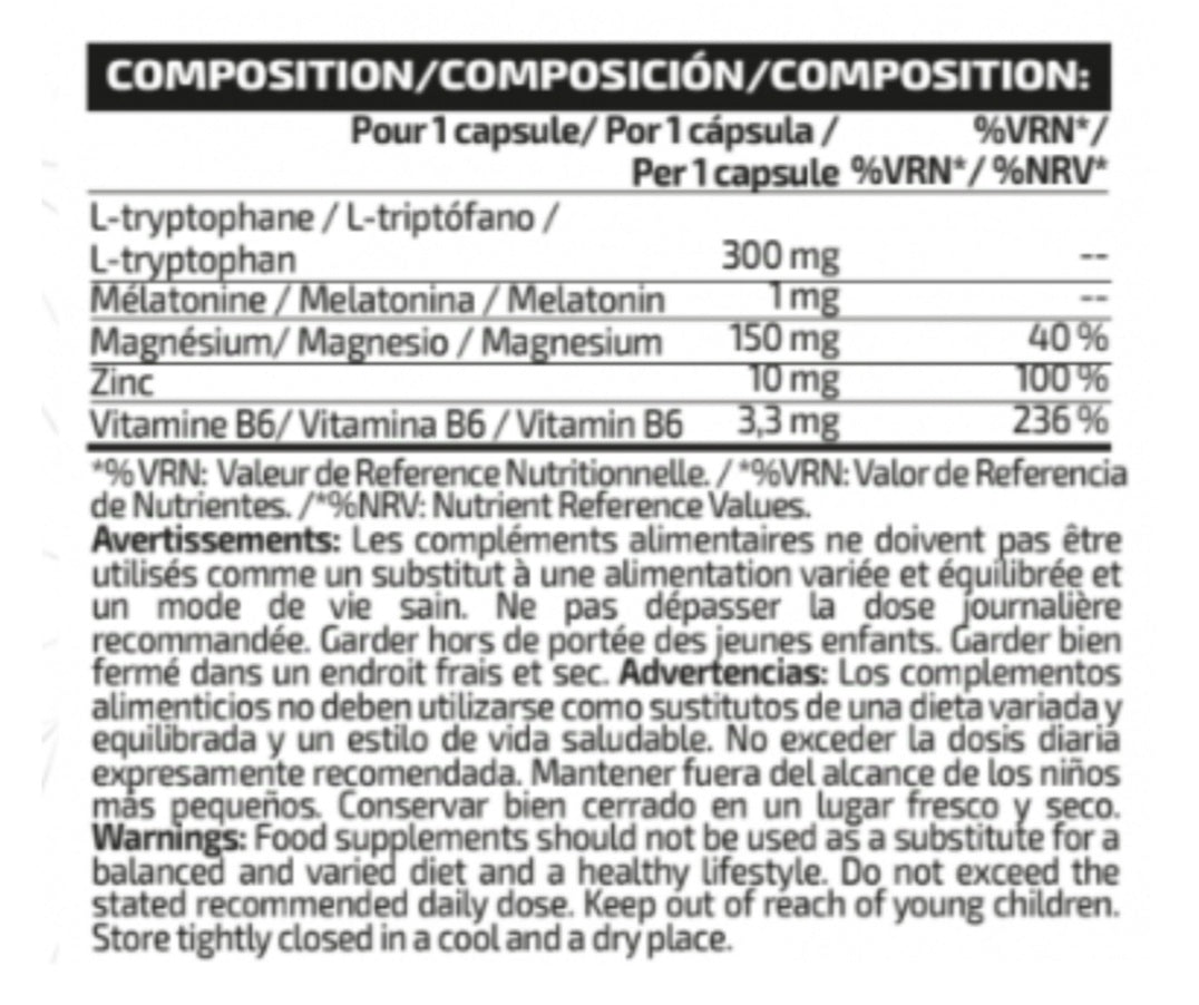 ZMA PLUS (+triptophane & melatonine) - 10+ Nutrición